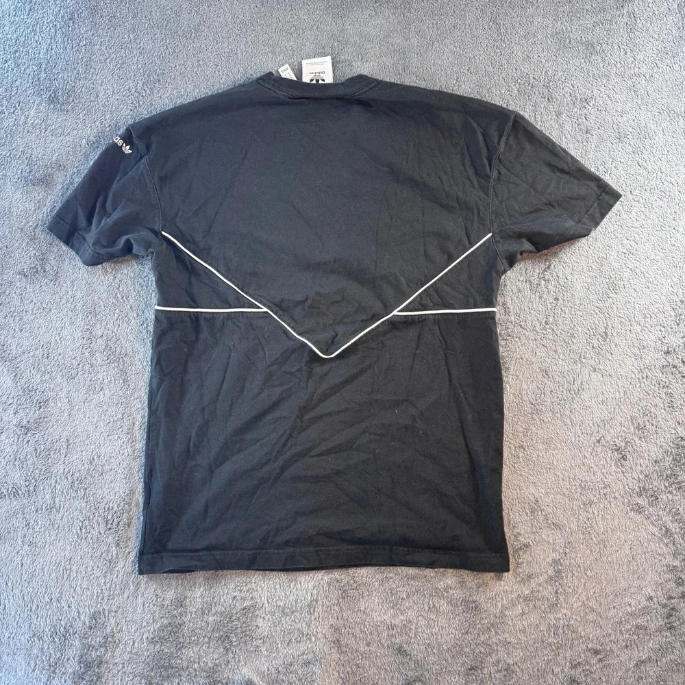 Adidas Originals Mens Black Chevron Piping Trefoil Logo T-Shirt‎ HR3319 Small